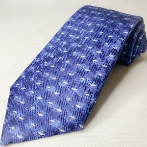 Robert Talbott Tie Blue Geometric Art New